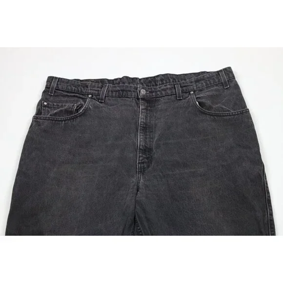 Vintage 90s Levis 545 Mens 44x30 Distressed Loose Fit Wide Leg Denim Jeans Black